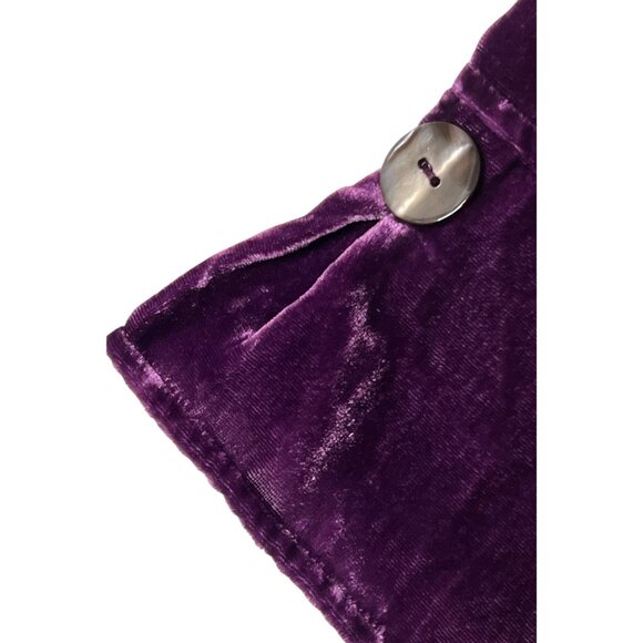 Habitat purple velvet ¾ sleeve button front shirt size L - Picture 7 of 13